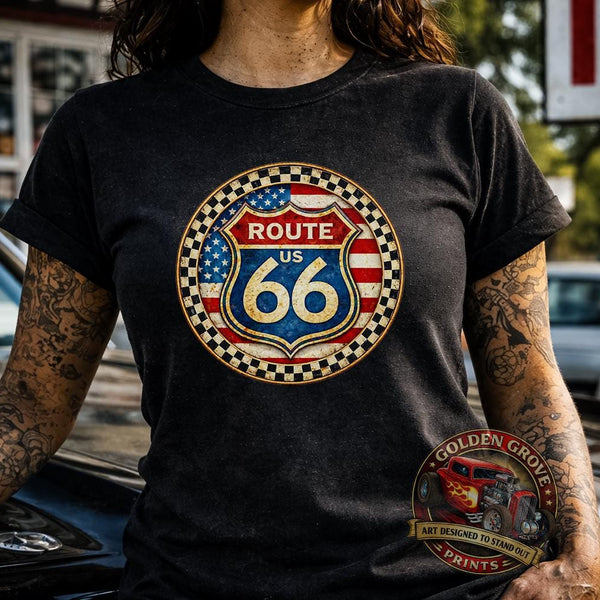 Route 66 Shirt | Vintage Route 66 Tee | Retro Road Trip Shirt | Americana Graphic Tee | Gift for Dad | Fathers Day| Mothers Road