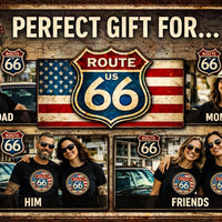 Route 66 Shirt | Vintage Route 66 Tee | Retro Road Trip Shirt | Americana Graphic Tee | Gift for Dad | Fathers Day| Mothers Road