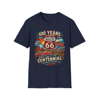 Route 66 Centennial 100 Years T-Shirt | Vintage Diner Classic Car Design