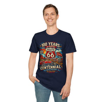 Route 66 Centennial 100 Years T-Shirt | Vintage Diner Classic Car Design