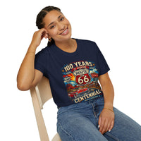 Route 66 Centennial 100 Years T-Shirt | Vintage Diner Classic Car Design