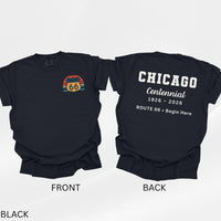 Route 66 Chicago Shirt, Begin Here Tee, Historic Route 66 Illinois Shirt, Road Trip Shirt USA, Vintage Americana Travel Tee