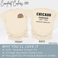 Route 66 Chicago Shirt, Begin Here Tee, Historic Route 66 Illinois Shirt, Road Trip Shirt USA, Vintage Americana Travel Tee