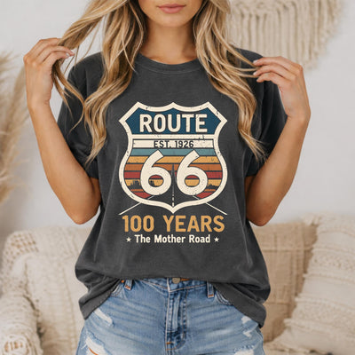 Route 66 100 Years Shirt Route 66 Centennial 1926-2026 Tee Vintage Route 66 Shirt Road Trip Shirt Retro Route 66 Gift For Her
