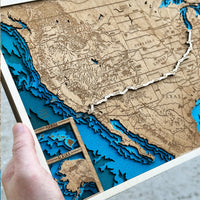 Route 66 Map Wall Art USA Road Trip Map
