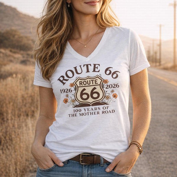 Route 66 100 Year Anniversary Shirt Womens Vintage Mother Road Tee 1926 2026 Road Trip Shirt Retro Highway Travel Gift