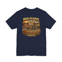Route 66 Centennial 100 Years back design T-Shirt | Vintage Roadtrip Tee
