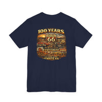 Route 66 Centennial 100 Years back design T-Shirt | Vintage Roadtrip Tee