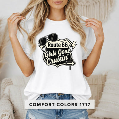 Route 66 Girls Gone Cruisin' T-Shirt | Vintage Roadtrip Sign Tee