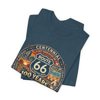 Route 66 Centennial 100 years Unisex Jersey Short Sleeve Tee-Road Trip, The Mother Road, Desert Highway, Traveler Gift, Americana, Nostalgic