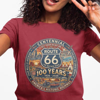 Route 66 Centennial 100 years Unisex Jersey Short Sleeve Tee-Road Trip, The Mother Road, Desert Highway, Traveler Gift, Americana, Nostalgic
