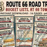 Route 66 Trip Planner Digital Download | Bucket List Printable for All 8 States | Road Trip Gift