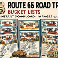 Route 66 Trip Planner Digital Download | Bucket List Printable for All 8 States | Road Trip Gift