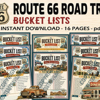Route 66 Trip Planner Digital Download | Bucket List Printable for All 8 States | Road Trip Gift