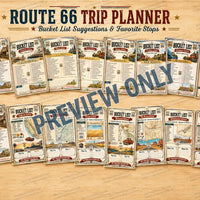 Route 66 Trip Planner Digital Download | Bucket List Printable for All 8 States | Road Trip Gift