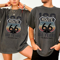 Route 66 Centennial Shirt 100 Years Mother Road 1926 2026 Vintage Retro Road Trip Tee Americana Highway Travel Gift
