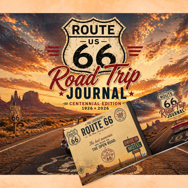 Route 66 Road Trip Journal Centennial Edition | Vintage Travel Notebook | USA Road Trip Planner | Gift for Travelers | Route 66 Gift