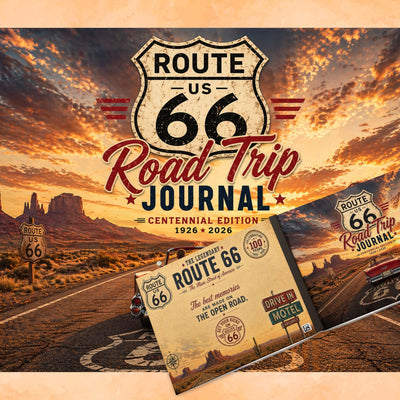 Route 66 Road Trip Journal Centennial Edition | Vintage Travel Notebook | USA Road Trip Planner | Gift for Travelers | Route 66 Gift