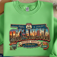 Retro Route 66 Oklahoma PNG, Vintage Mother Road Sublimation Design, Classic Car Digital Download, Route 66 T-shirt Graphic, State Png