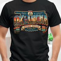 Retro Route 66 Oklahoma PNG, Vintage Mother Road Sublimation Design, Classic Car Digital Download, Route 66 T-shirt Graphic, State Png
