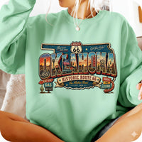 Retro Route 66 Oklahoma PNG, Vintage Mother Road Sublimation Design, Classic Car Digital Download, Route 66 T-shirt Graphic, State Png