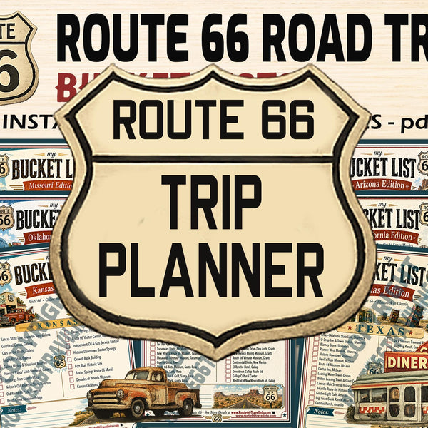 Route 66 Trip Planner Digital Download | Bucket List Printable for All 8 States | Road Trip Gift