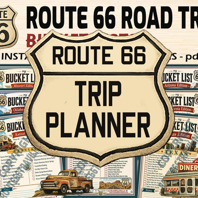 Route 66 Trip Planner Digital Download | Bucket List Printable for All 8 States | Road Trip Gift