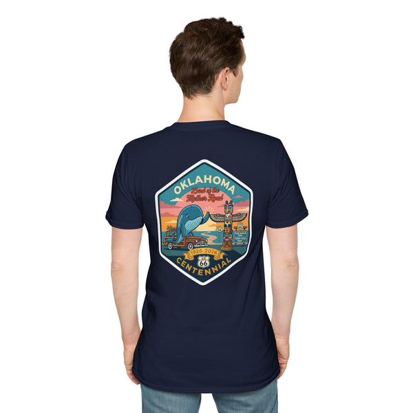 Oklahoma Route 66 Centennial Shirt, Blue Whale Graphic Tee, Retro Mother Road Souvenir