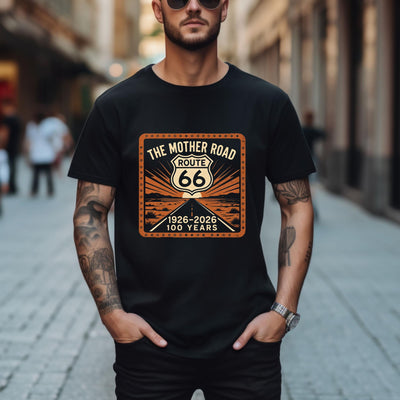 Route 66 Shield Graphic T-shirt | The Mother Road 1926-2026 100 Years