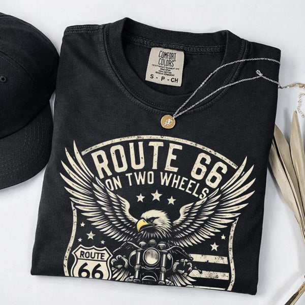 Route 66 Centennial Shirt Eagle Biker Tee Vintage Motorcycle Shirt 100 Years Route 66 American Flag Shirt 1926 2026 Gift