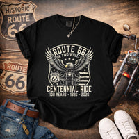 Route 66 Centennial Shirt Eagle Biker Tee Vintage Motorcycle Shirt 100 Years Route 66 American Flag Shirt 1926 2026 Gift