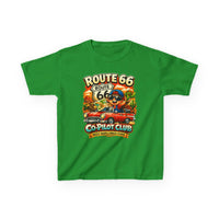Route 66 Centennial Kids Shirt - 100th Anniversary 2026 Road Trip Tee - Co-Pilot Club Youth Graphic T-Shirt - Family Vacation Retro Car