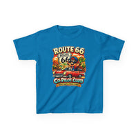 Route 66 Centennial Kids Shirt - 100th Anniversary 2026 Road Trip Tee - Co-Pilot Club Youth Graphic T-Shirt - Family Vacation Retro Car