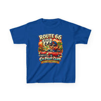 Route 66 Centennial Kids Shirt - 100th Anniversary 2026 Road Trip Tee - Co-Pilot Club Youth Graphic T-Shirt - Family Vacation Retro Car