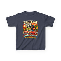 Route 66 Centennial Kids Shirt - 100th Anniversary 2026 Road Trip Tee - Co-Pilot Club Youth Graphic T-Shirt - Family Vacation Retro Car