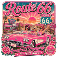 Route 66 Centennial T-Shirt PNG, 4 files, Girls Road Trip Design (Digital Download)