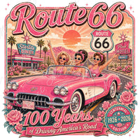 Route 66 Centennial T-Shirt PNG, 4 files, Girls Road Trip Design (Digital Download)