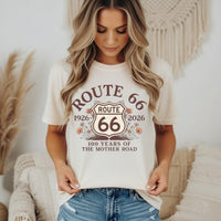 Route 66 Shield 100 Years T-shirt | 1926-2026 Mother Road Tee Road Trip Travel Shirt