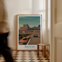 Route 66 Desert Highway Poster - Southwest Road Trip Art