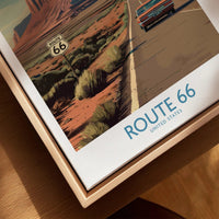 Route 66 Desert Highway Poster - Southwest Road Trip Art