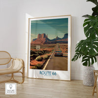 Route 66 Desert Highway Poster - Southwest Road Trip Art