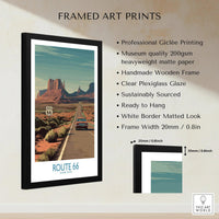 Route 66 Desert Highway Poster - Southwest Road Trip Art