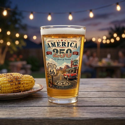 Route 66 Retro America Pint Glass | 16oz