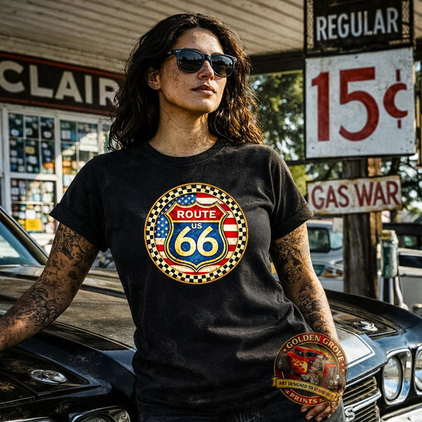 Route 66 Shirt | Vintage Route 66 Tee | Retro Road Trip Shirt | Americana Graphic Tee | Gift for Dad | Fathers Day| Mothers Road