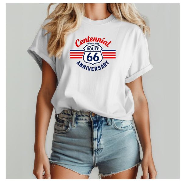 Vintage Route 66 Centennial Anniversary T-Shirt | Retro Highway Shield, 1926