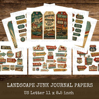 Route 66 Junk Journal Digital Kit 25 Pages, Vintage Road Trip Ephemera, Printable Americana Scrapbook Elements, vacation, mixed media