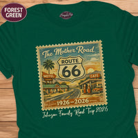 Custom Route 66 Family Road Trip Tee, Vacation Souvenir Gift, Vintage Matching Group Shirt
