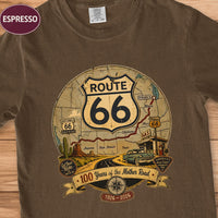 Route 66 100th Anniversary Tee, Vintage Travel Gift, Road Trip Comfort Colors Shirt