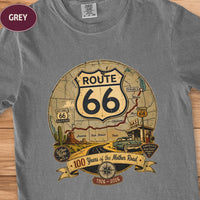 Route 66 100th Anniversary Tee, Vintage Travel Gift, Road Trip Comfort Colors Shirt