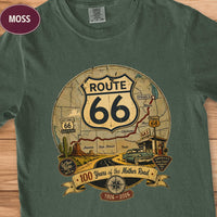 Route 66 100th Anniversary Tee, Vintage Travel Gift, Road Trip Comfort Colors Shirt